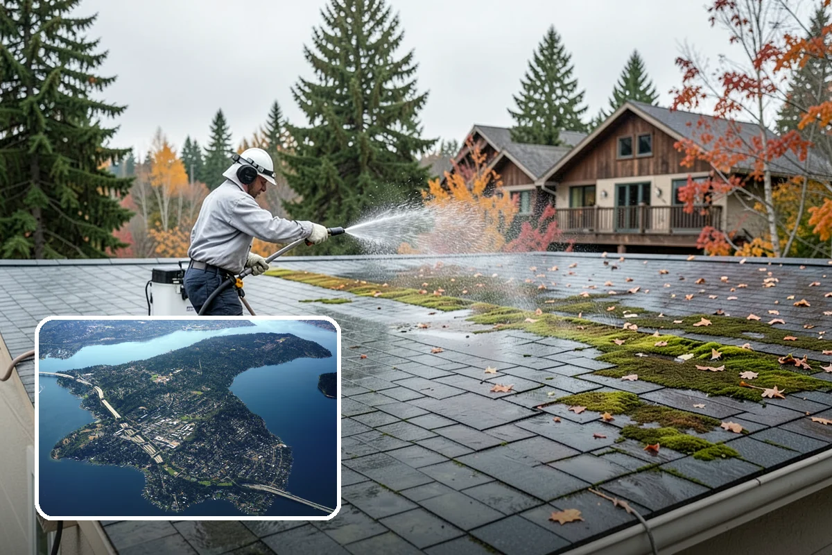 Hot Water Pressure Washing in Mercer Island, King County, WA - Cuts through grease and oil that cold water leaves behind