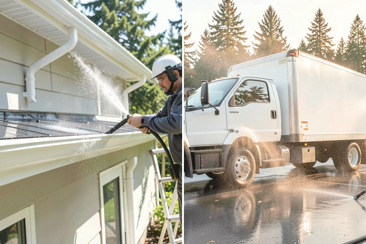 Hot Water Pressure Washing in Mercer Island, King County, WA - Identify the grease, oil, or heavy residue to be removed