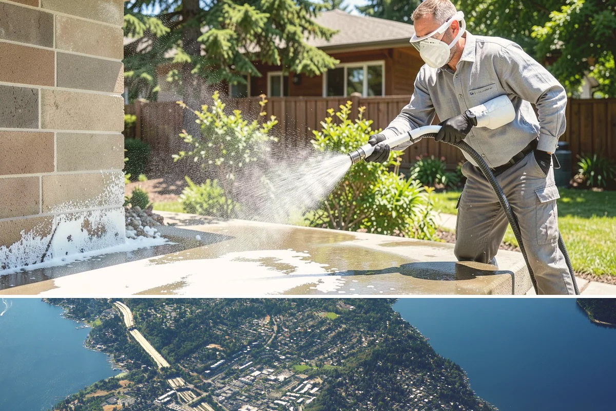 Hot Water Pressure Washing in Mercer Island, King County, WA - Available year-round, and particularly useful in cold months when heated water outperforms cold rinsing on stubborn grime.