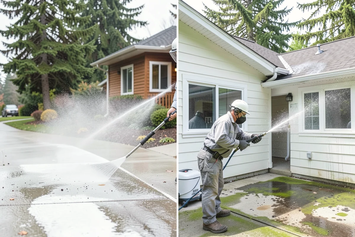 Hot Water Pressure Washing in Mill Creek, Snohomish County, WA - Identify the grease, oil, or heavy residue to be removed