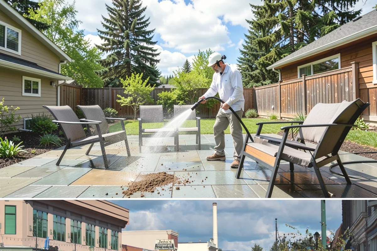 Hot Water Pressure Washing in Monroe, Snohomish County, WA - Available year-round, and particularly useful in cold months when heated water outperforms cold rinsing on stubborn grime.
