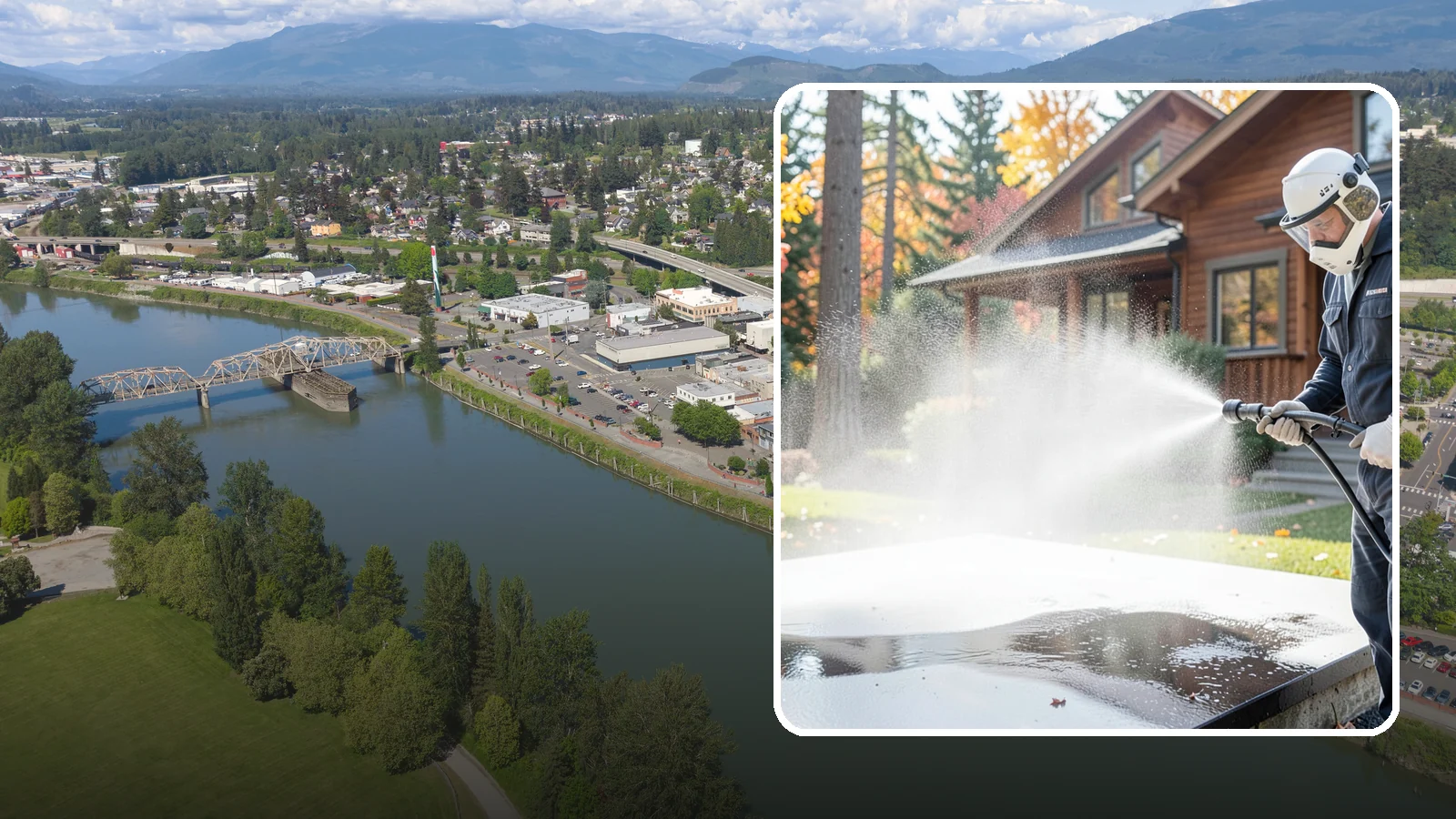 Hot Water Pressure Washing in Mount Vernon, Skagit County, WA - Hot water pressure washing uses heated water to cut through grease, oil, and stubborn grime that cold water cannot lift.