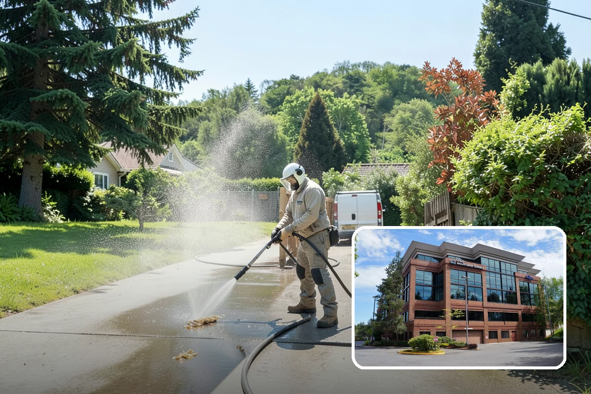 Hot Water Pressure Washing in Mountlake Terrace, Snohomish County, WA - Cuts through grease and oil that cold water leaves behind