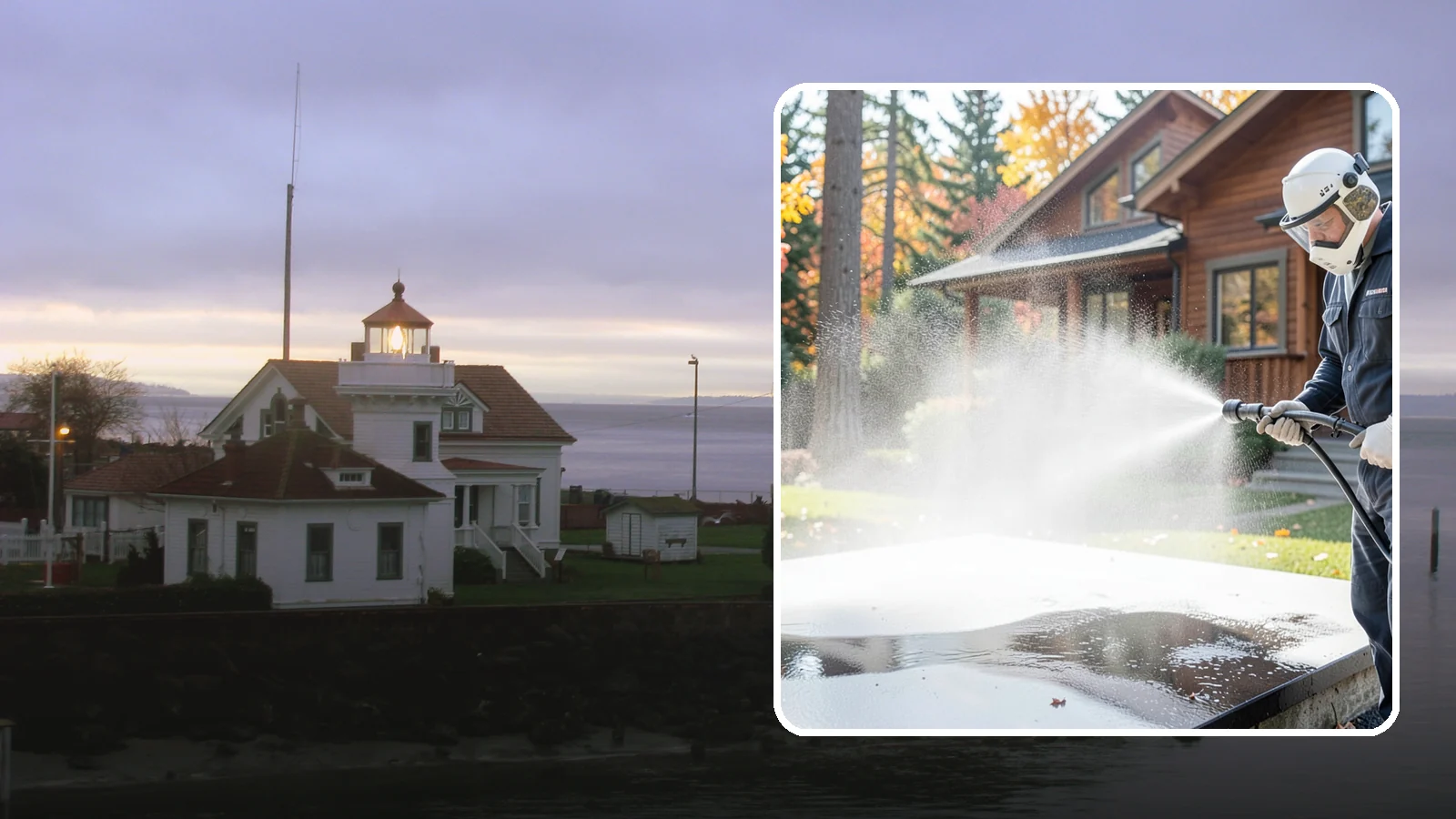 Hot Water Pressure Washing in Mukilteo, Snohomish County, WA - Hot water pressure washing uses heated water to cut through grease, oil, and stubborn grime that cold water cannot lift.