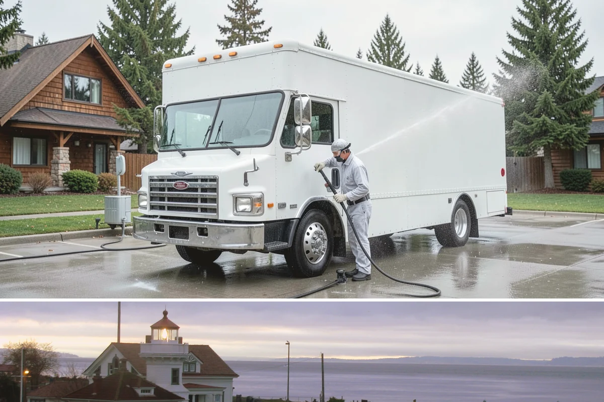 Hot Water Pressure Washing in Mukilteo, Snohomish County, WA - Available year-round, and particularly useful in cold months when heated water outperforms cold rinsing on stubborn grime.