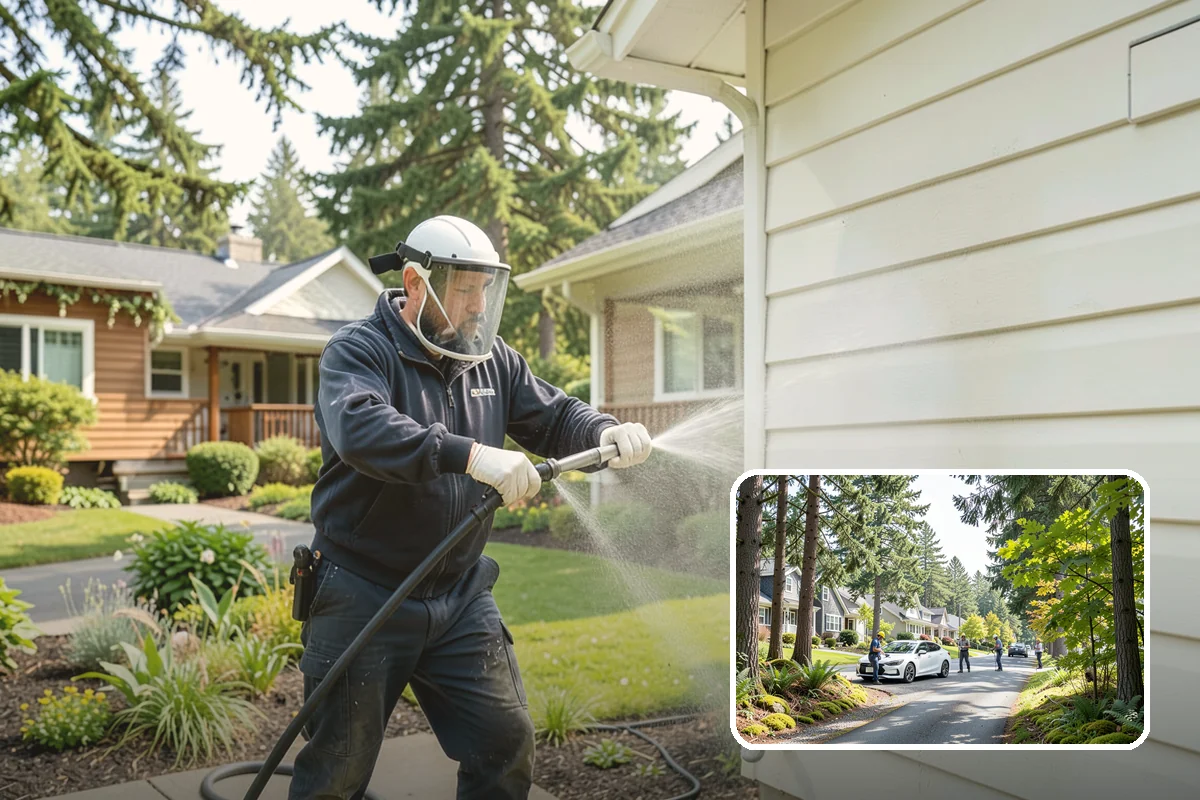 Hot Water Pressure Washing in Normandy Park, King County, WA - Cuts through grease and oil that cold water leaves behind