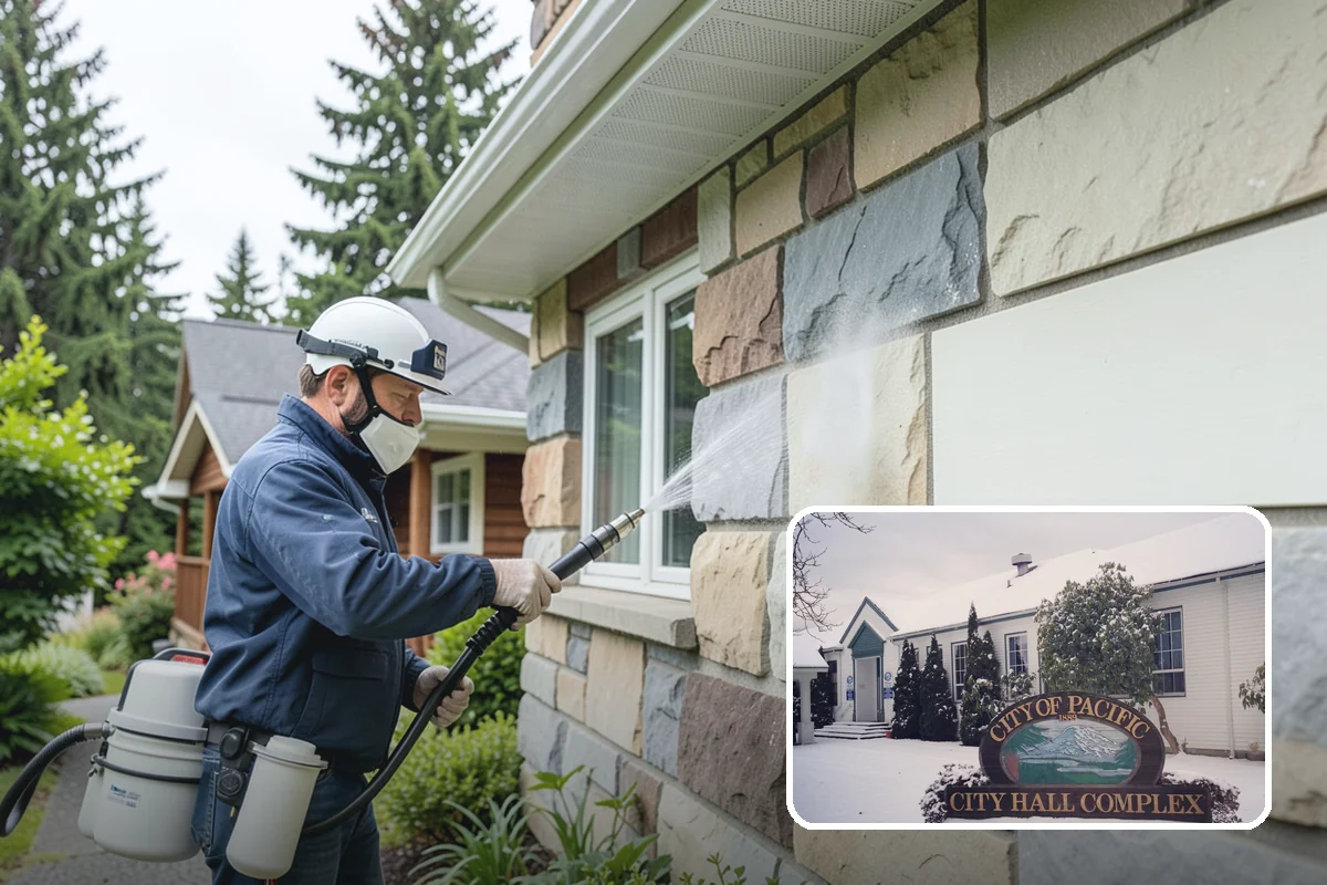Hot Water Pressure Washing in Pacific, King County, WA - Cuts through grease and oil that cold water leaves behind