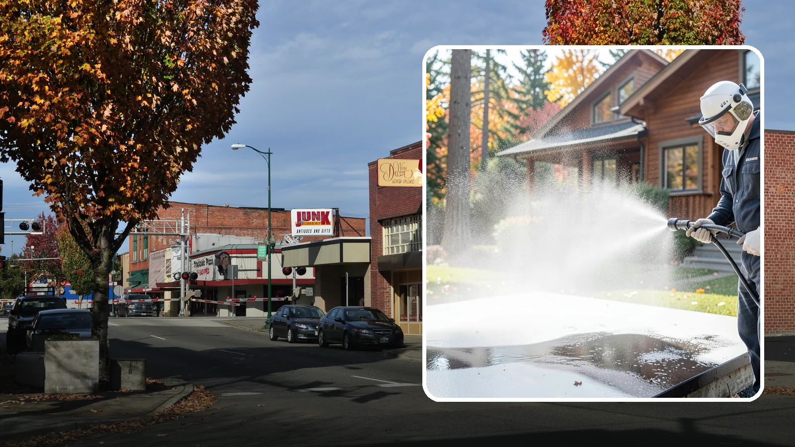 Hot Water Pressure Washing in Puyallup, Pierce County, WA - Hot water pressure washing uses heated water to cut through grease, oil, and stubborn grime that cold water cannot lift.