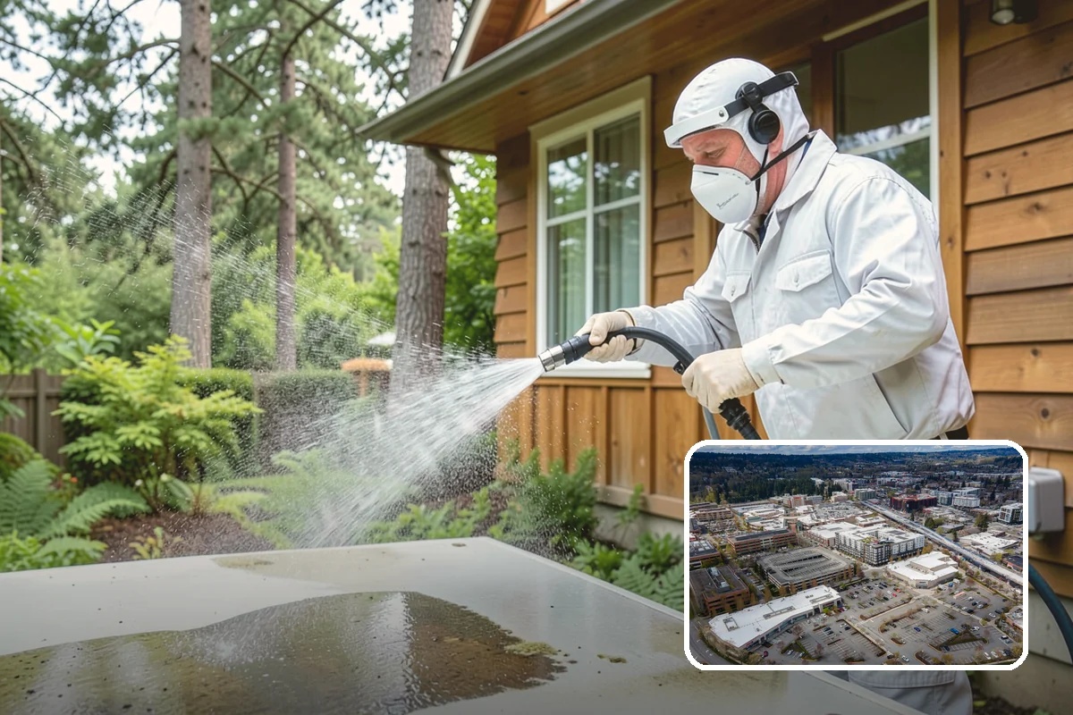 Hot Water Pressure Washing in Redmond, King County, WA - Cuts through grease and oil that cold water leaves behind