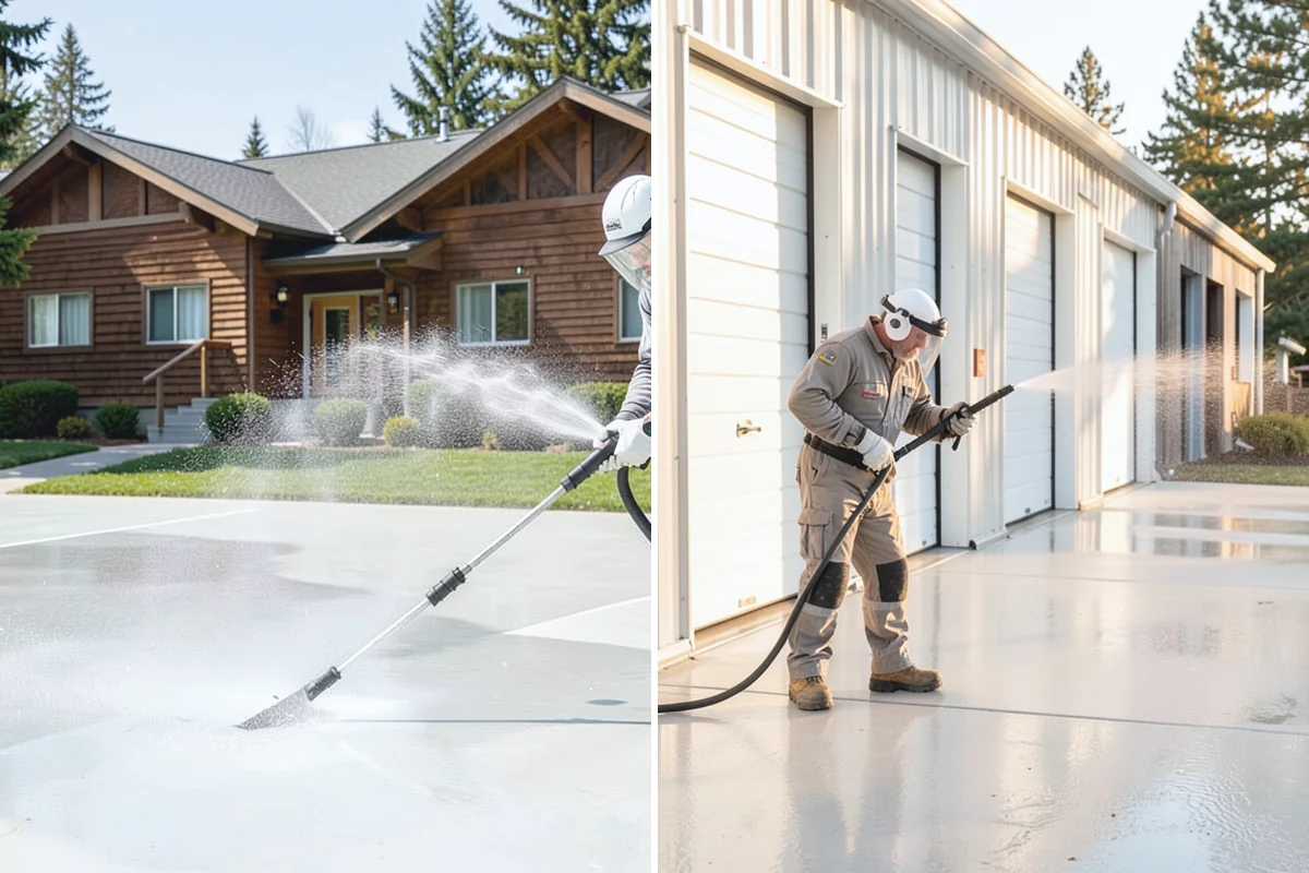Hot Water Pressure Washing in Redmond, King County, WA - Identify the grease, oil, or heavy residue to be removed