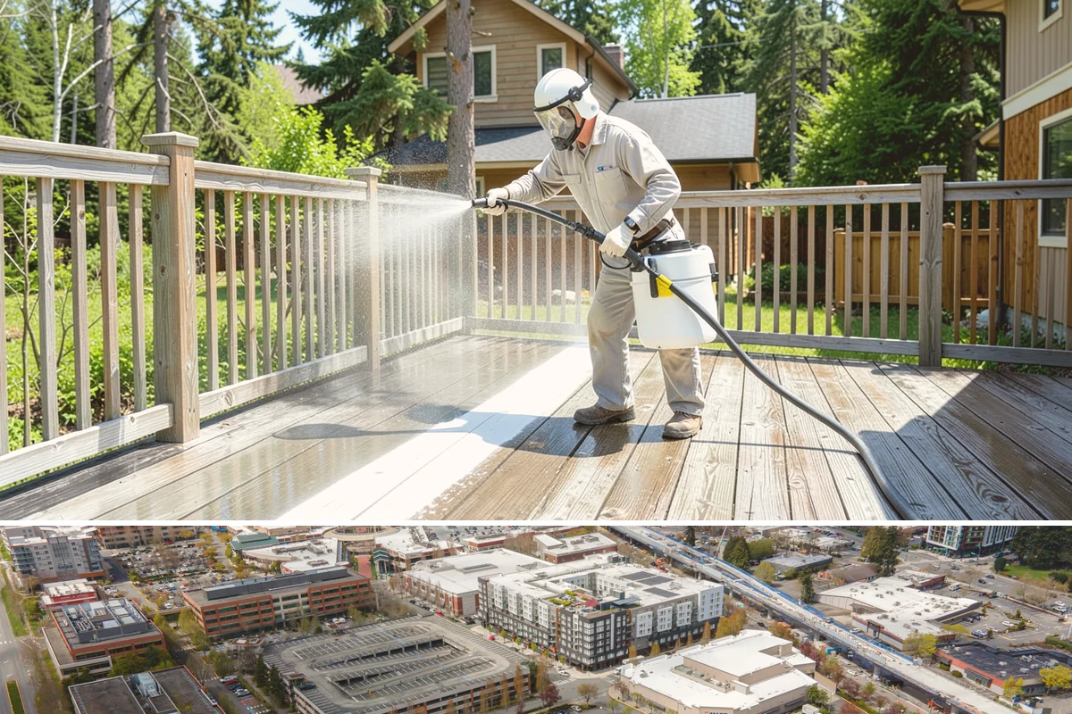 Hot Water Pressure Washing in Redmond, King County, WA - Available year-round, and particularly useful in cold months when heated water outperforms cold rinsing on stubborn grime.