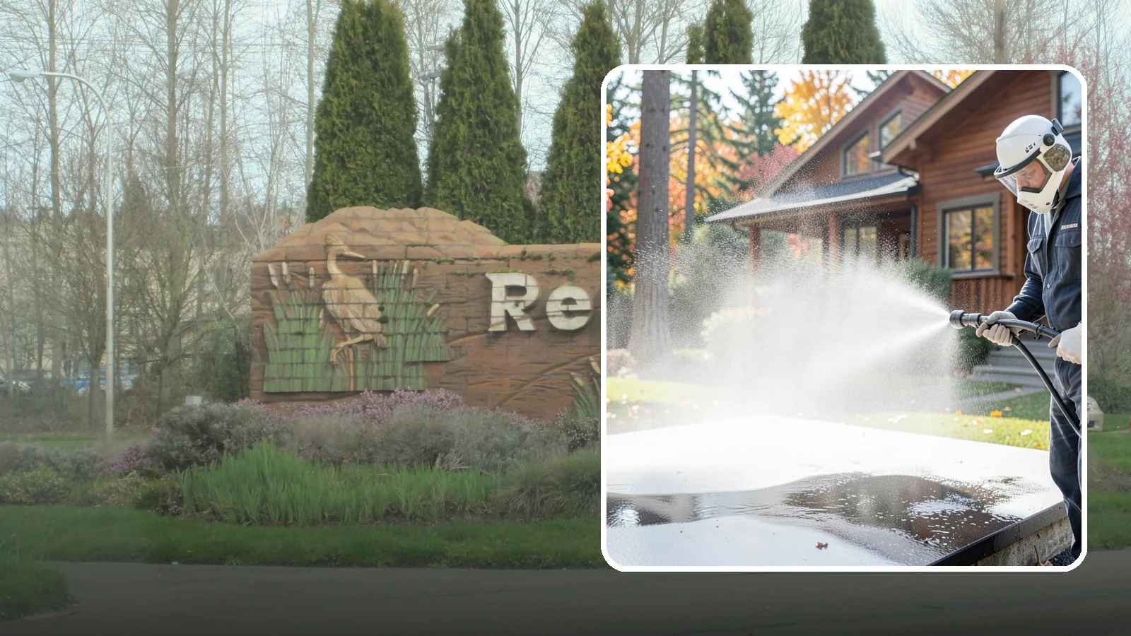 Hot Water Pressure Washing in Renton, King County, WA - Hot water pressure washing uses heated water to cut through grease, oil, and stubborn grime that cold water cannot lift.
