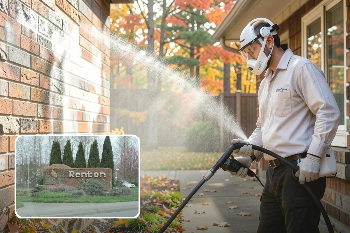 Hot Water Pressure Washing in Renton, King County, WA - Cuts through grease and oil that cold water leaves behind