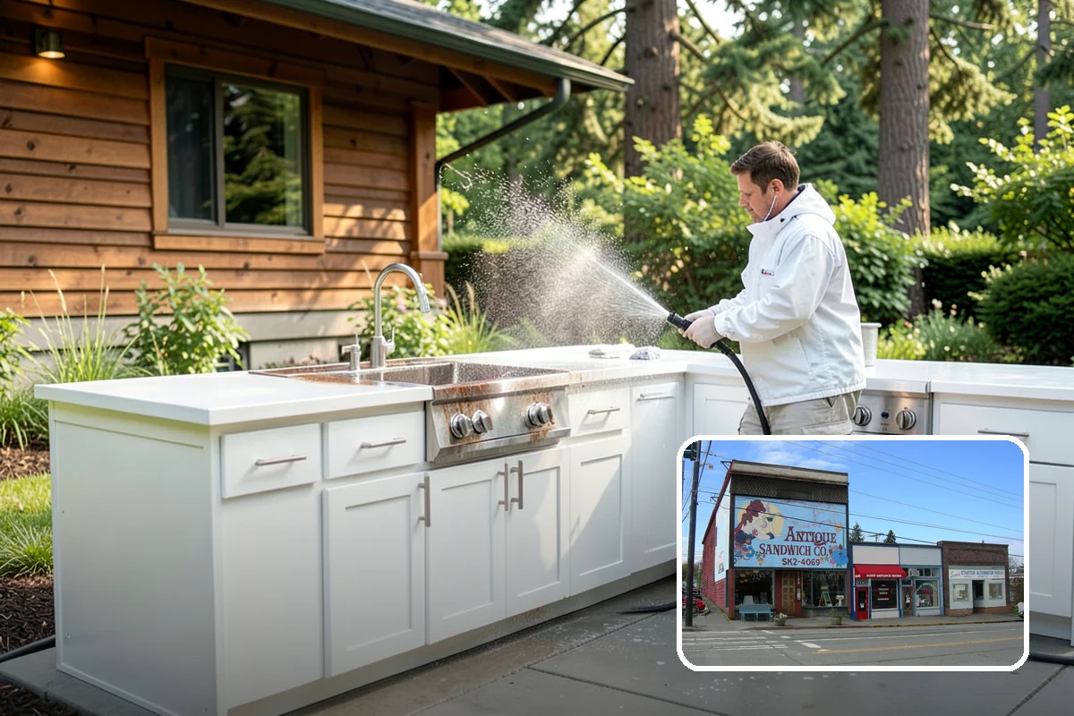 Hot Water Pressure Washing in Ruston, Pierce County, WA - Cuts through grease and oil that cold water leaves behind