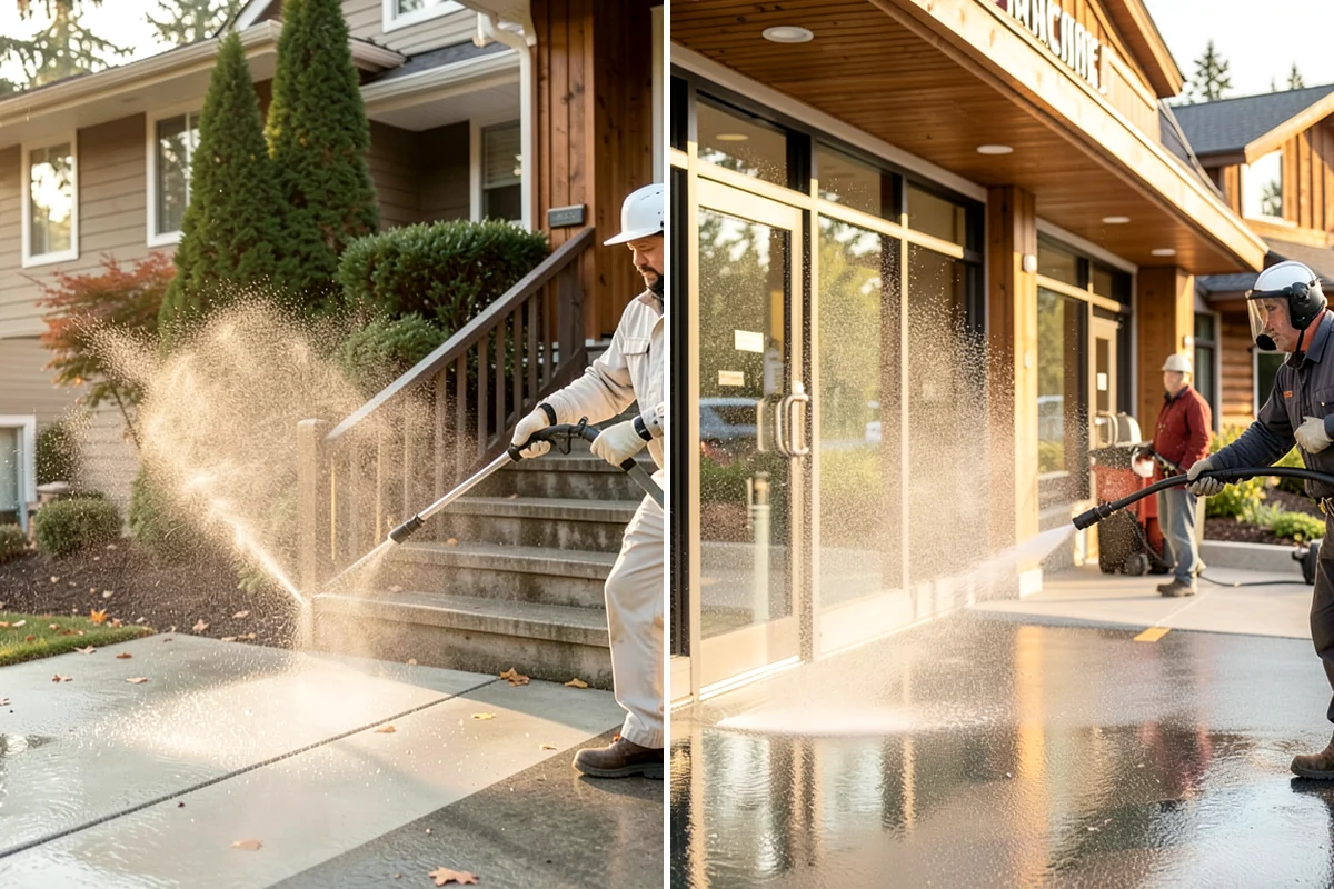 Hot Water Pressure Washing in SeaTac, King County, WA - Identify the grease, oil, or heavy residue to be removed