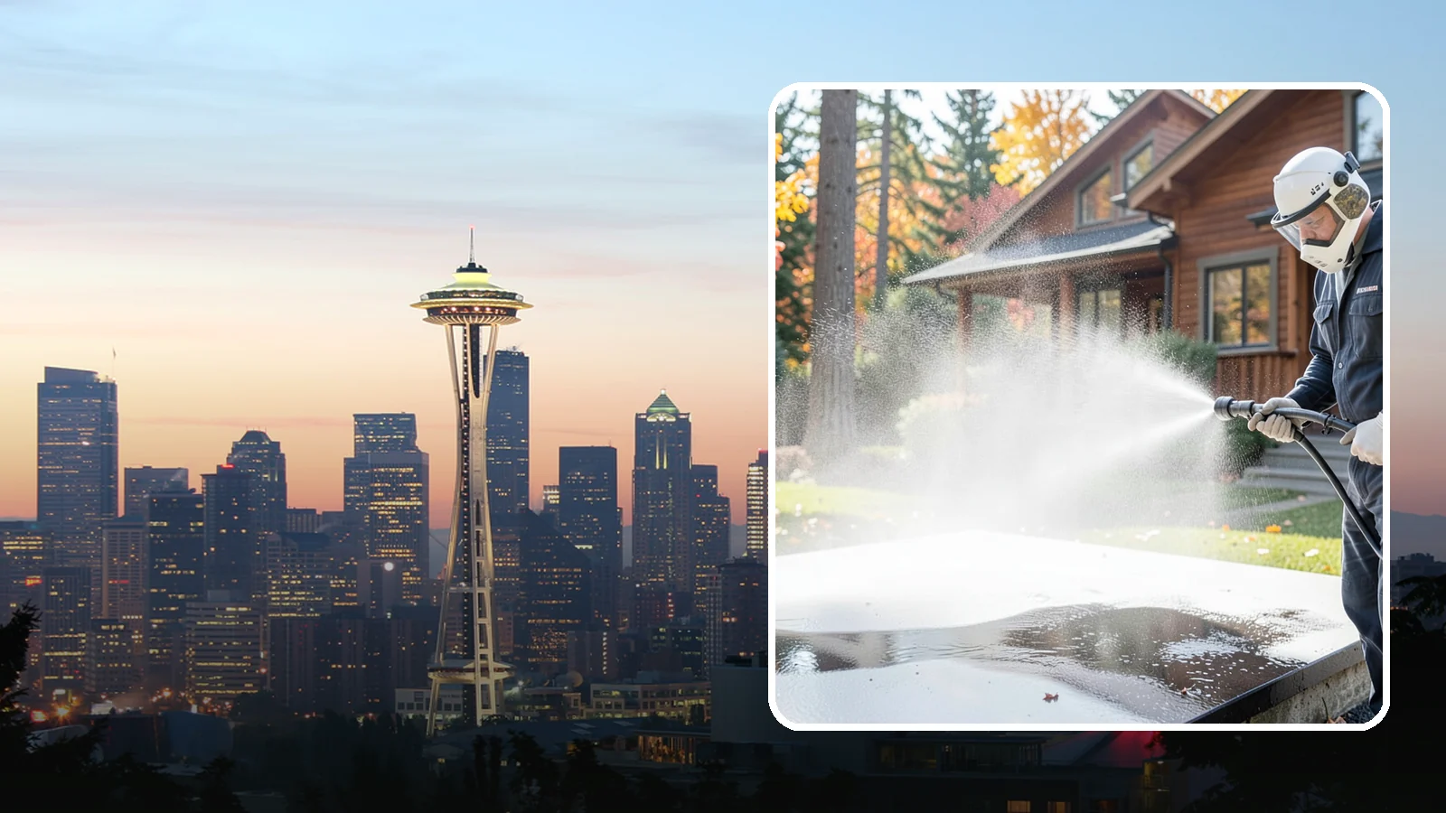 Hot Water Pressure Washing in Seattle, King County, WA - Hot water pressure washing uses heated water to cut through grease, oil, and stubborn grime that cold water cannot lift.