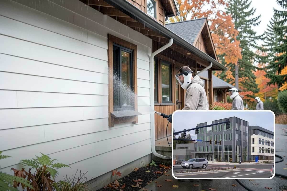 Hot Water Pressure Washing in Shoreline, King County, WA - Cuts through grease and oil that cold water leaves behind