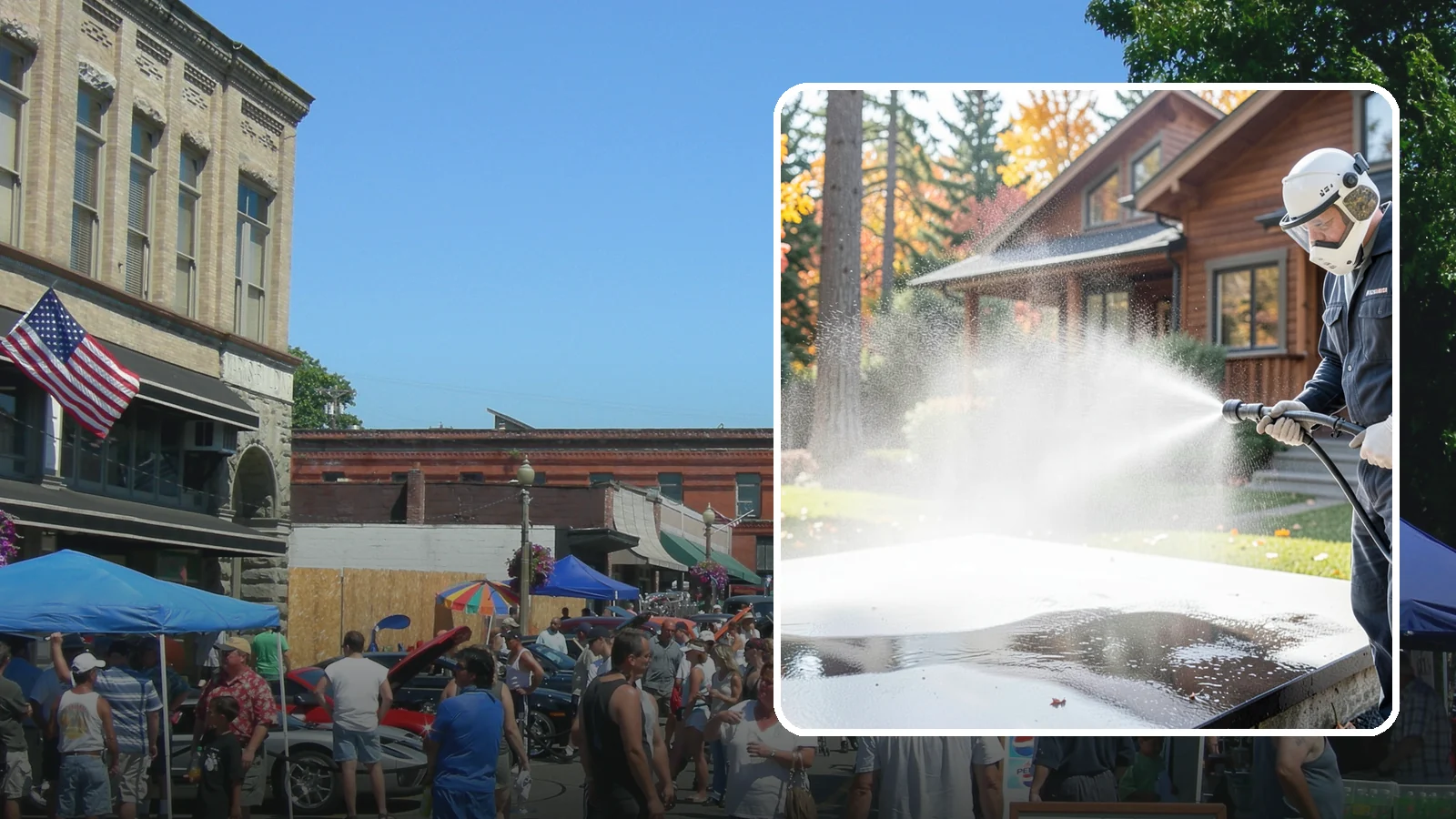 Hot Water Pressure Washing in Snohomish, Snohomish County, WA - Hot water pressure washing uses heated water to cut through grease, oil, and stubborn grime that cold water cannot lift.