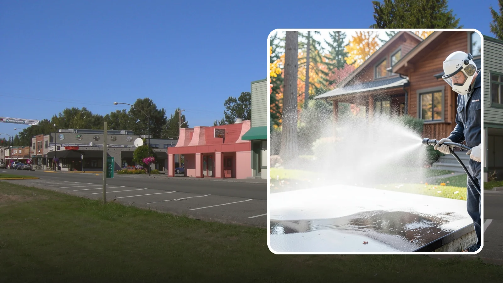 Hot Water Pressure Washing in Snoqualmie, King County, WA - Hot water pressure washing uses heated water to cut through grease, oil, and stubborn grime that cold water cannot lift.