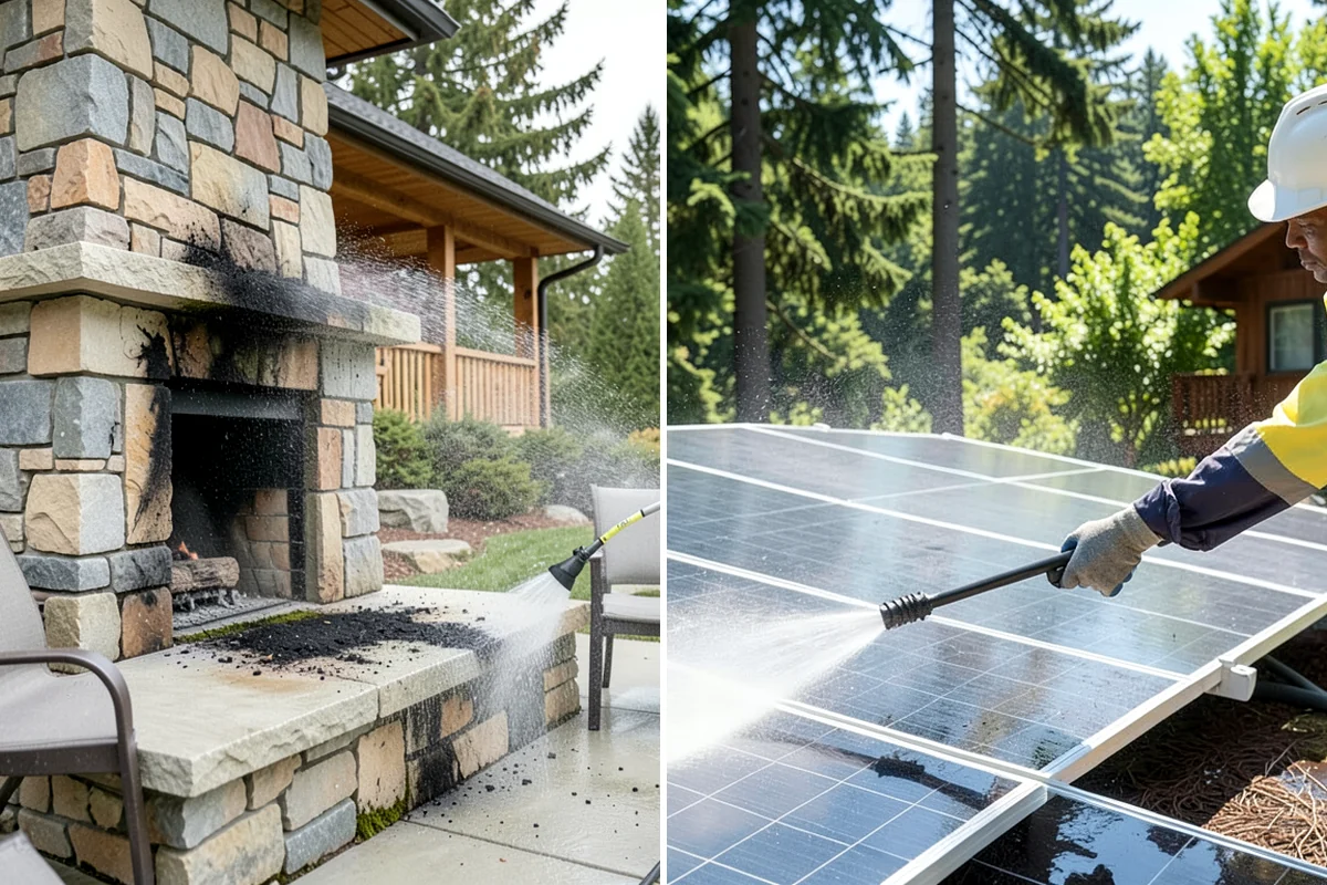 Hot Water Pressure Washing in Snoqualmie, King County, WA - Identify the grease, oil, or heavy residue to be removed