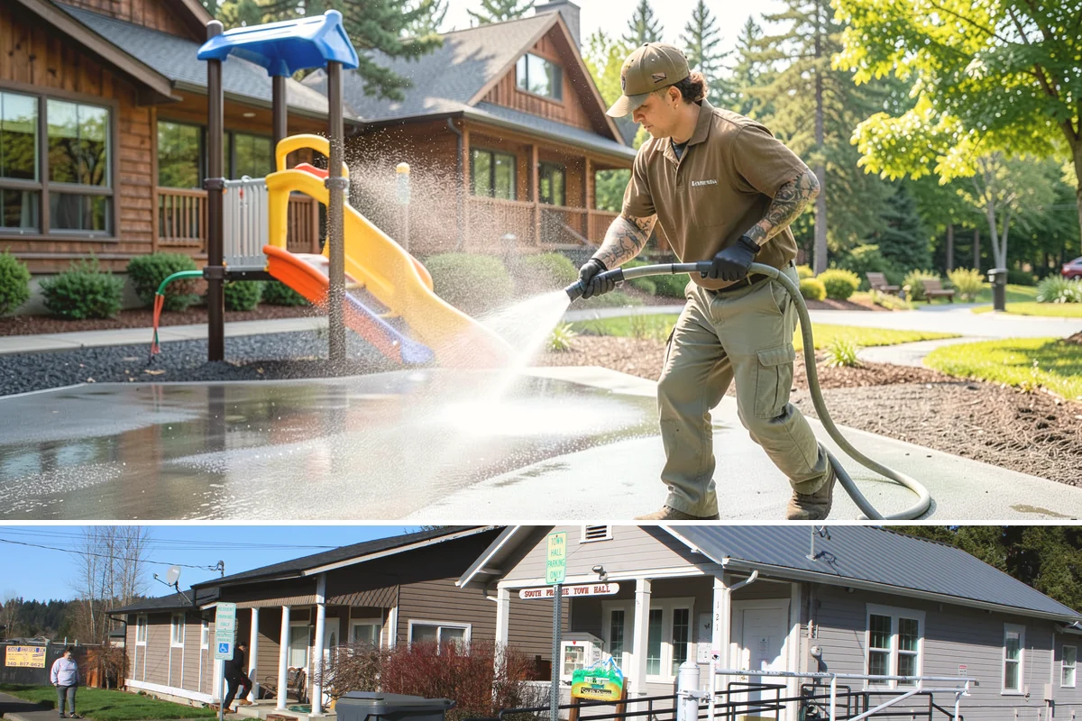 Hot Water Pressure Washing in South Prairie, Pierce County, WA - Available year-round, and particularly useful in cold months when heated water outperforms cold rinsing on stubborn grime.