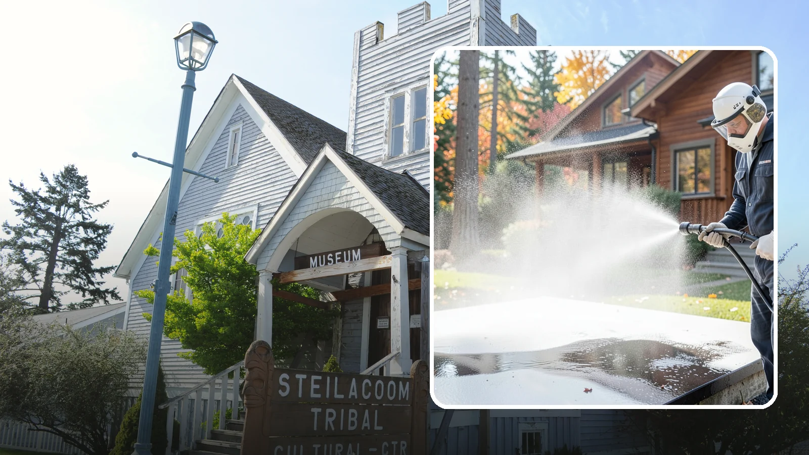 Hot Water Pressure Washing in Steilacoom, Pierce County, WA - Hot water pressure washing uses heated water to cut through grease, oil, and stubborn grime that cold water cannot lift.