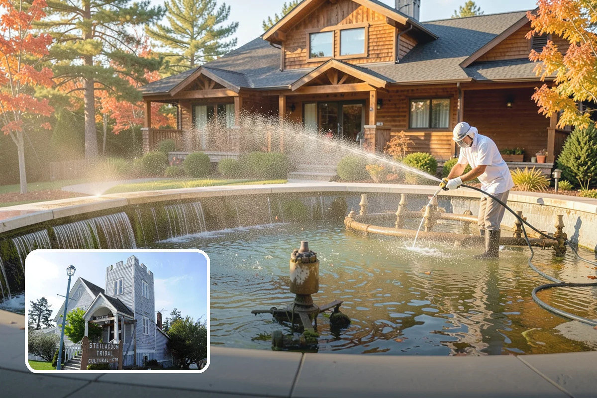 Hot Water Pressure Washing in Steilacoom, Pierce County, WA - Cuts through grease and oil that cold water leaves behind