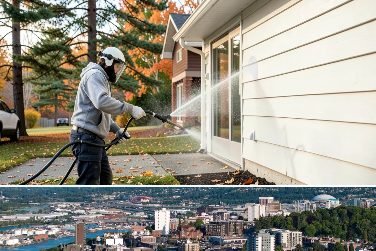 Hot Water Pressure Washing in Tacoma, Pierce County, WA - Available year-round, and particularly useful in cold months when heated water outperforms cold rinsing on stubborn grime.