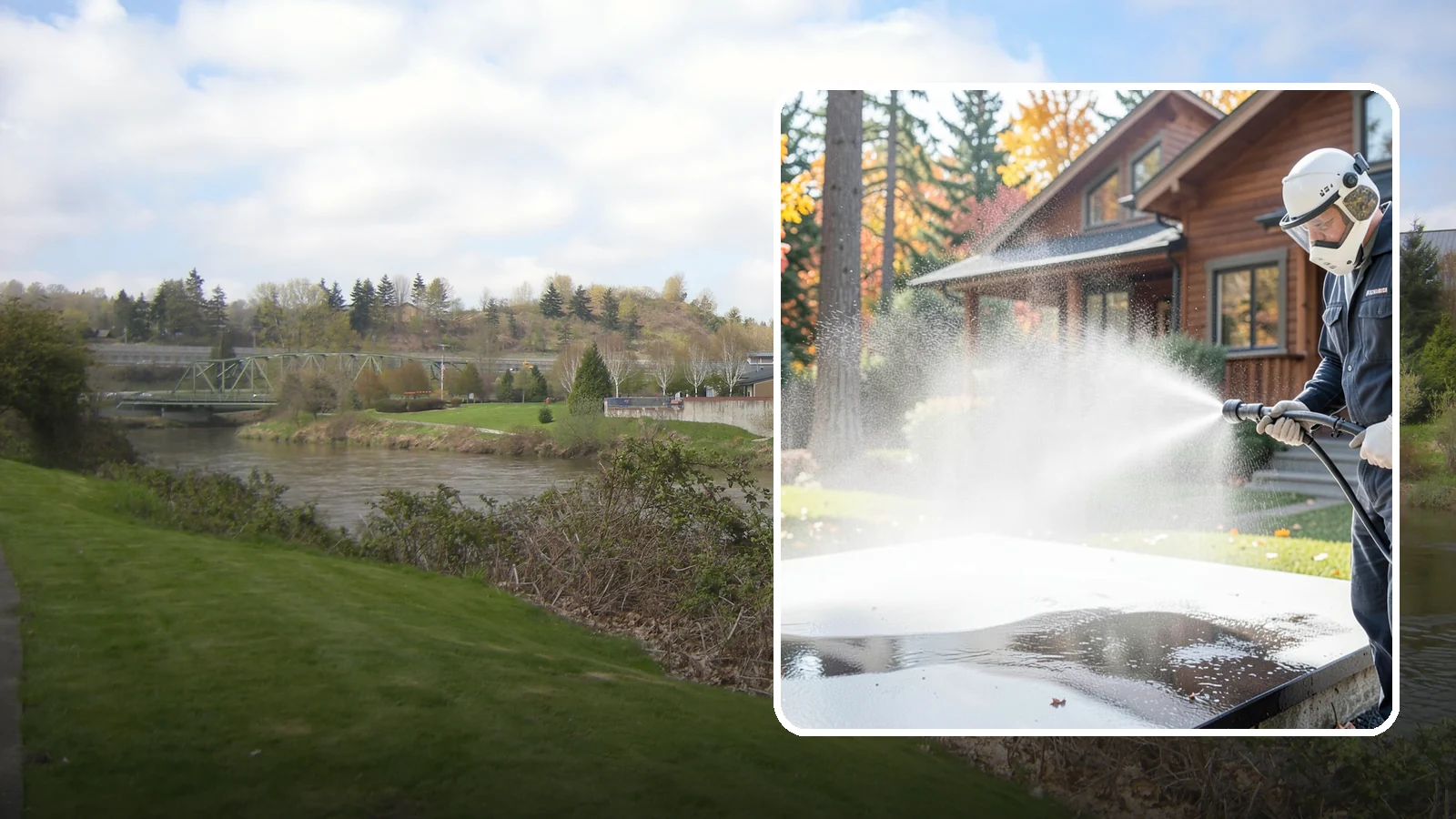 Hot Water Pressure Washing in Tukwila, King County, WA - Hot water pressure washing uses heated water to cut through grease, oil, and stubborn grime that cold water cannot lift.