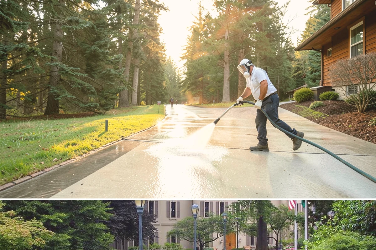 Hot Water Pressure Washing in Woodinville, King County, WA - Available year-round, and particularly useful in cold months when heated water outperforms cold rinsing on stubborn grime.
