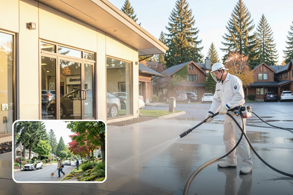 Hotel Exterior Cleaning in Beaux Arts Village, King County, WA - Delivers a polished first impression at the entrance and porte-cochere