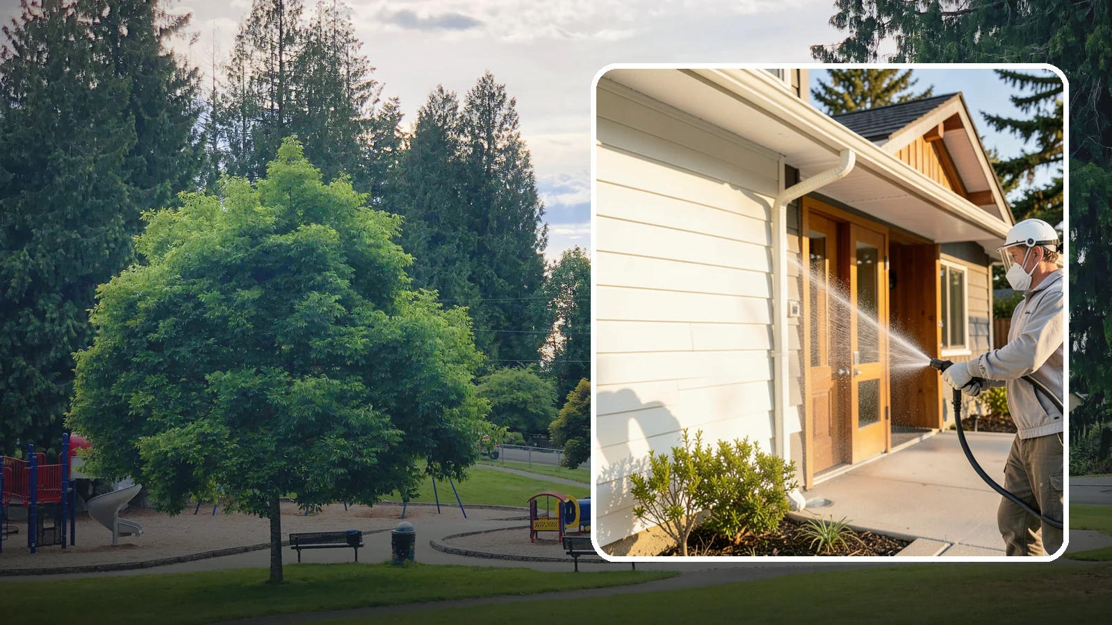 Hotel Exterior Cleaning in Bonney Lake, Pierce County, WA - Full-service exterior cleaning for hotels and lodging that revives entrances, walkways, pool decks, and facades guests judge on...