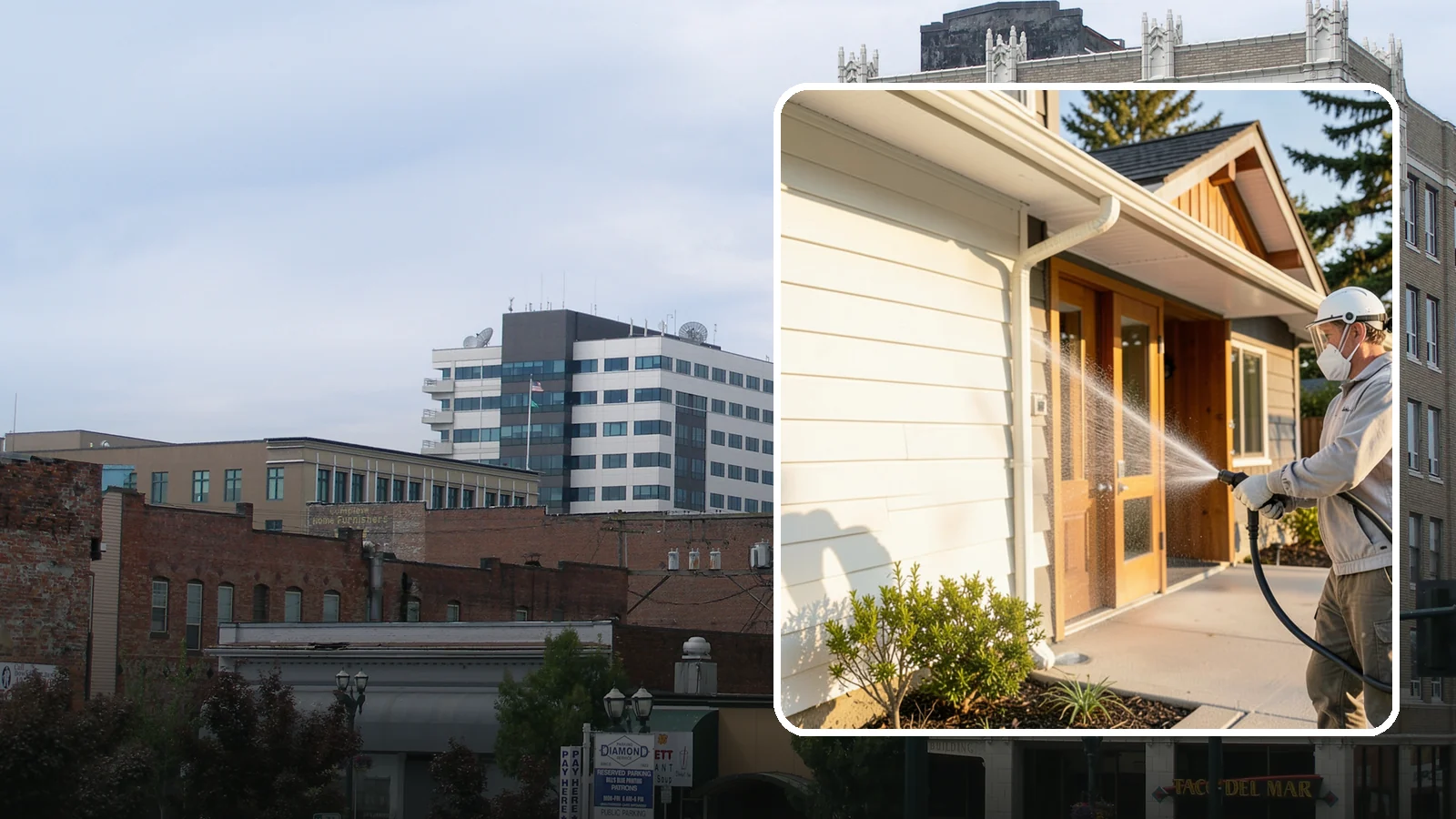 Hotel Exterior Cleaning in Everett, Snohomish County, WA - Full-service exterior cleaning for hotels and lodging that revives entrances, walkways, pool decks, and facades guests judge on...