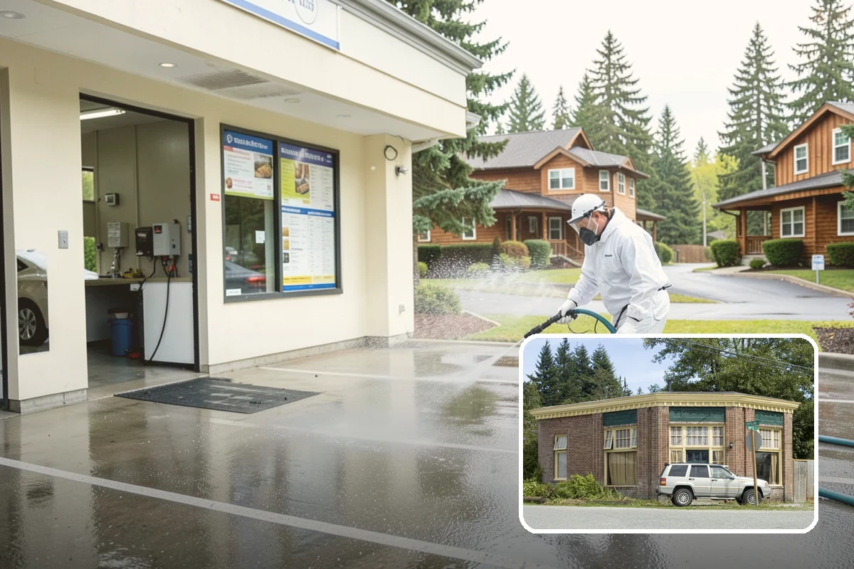 Hotel Exterior Cleaning in Hamilton, Skagit County, WA - Delivers a polished first impression at the entrance and porte-cochere