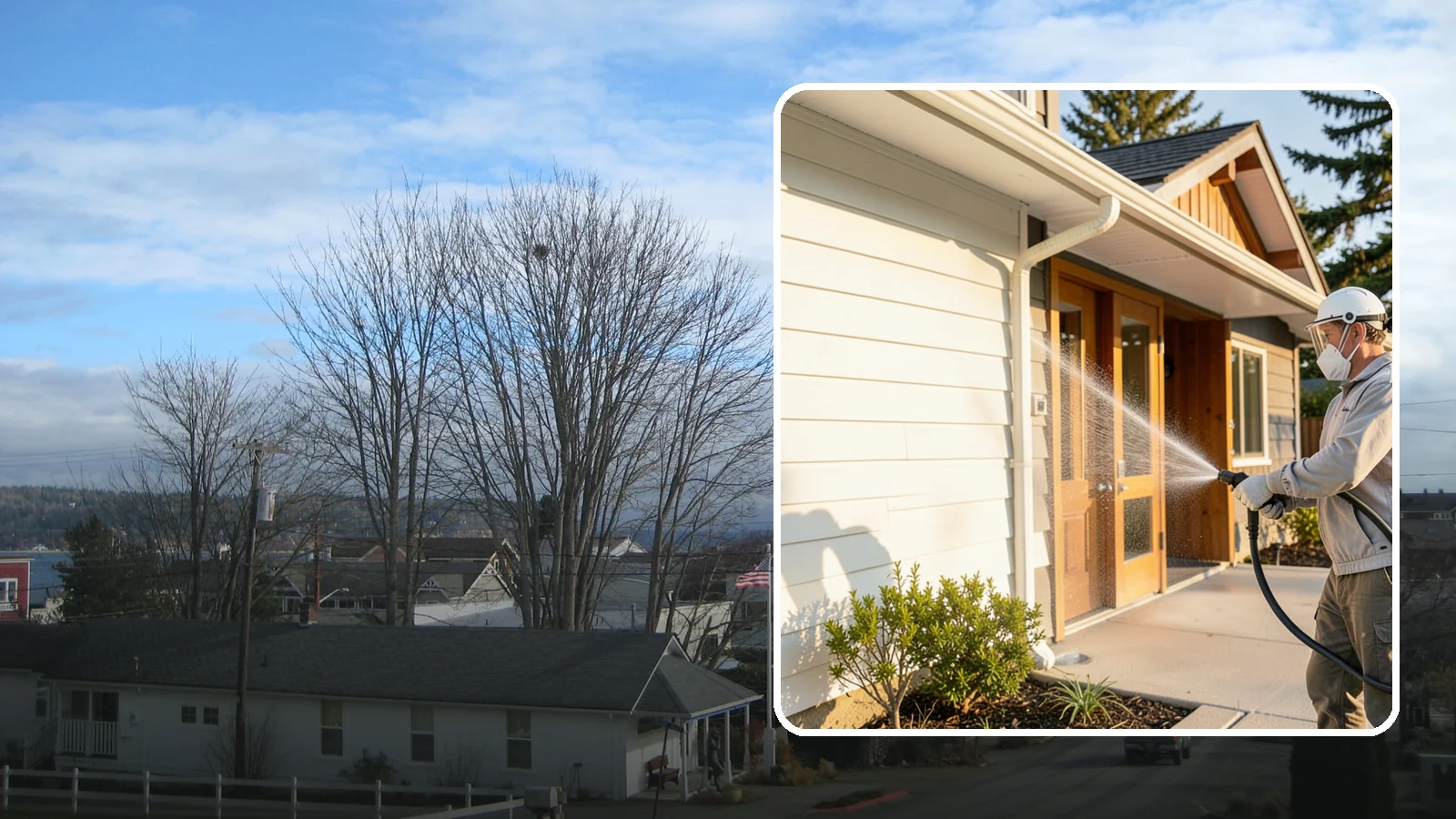 Hotel Exterior Cleaning in Langley, Island County, WA - Full-service exterior cleaning for hotels and lodging that revives entrances, walkways, pool decks, and facades guests judge on...