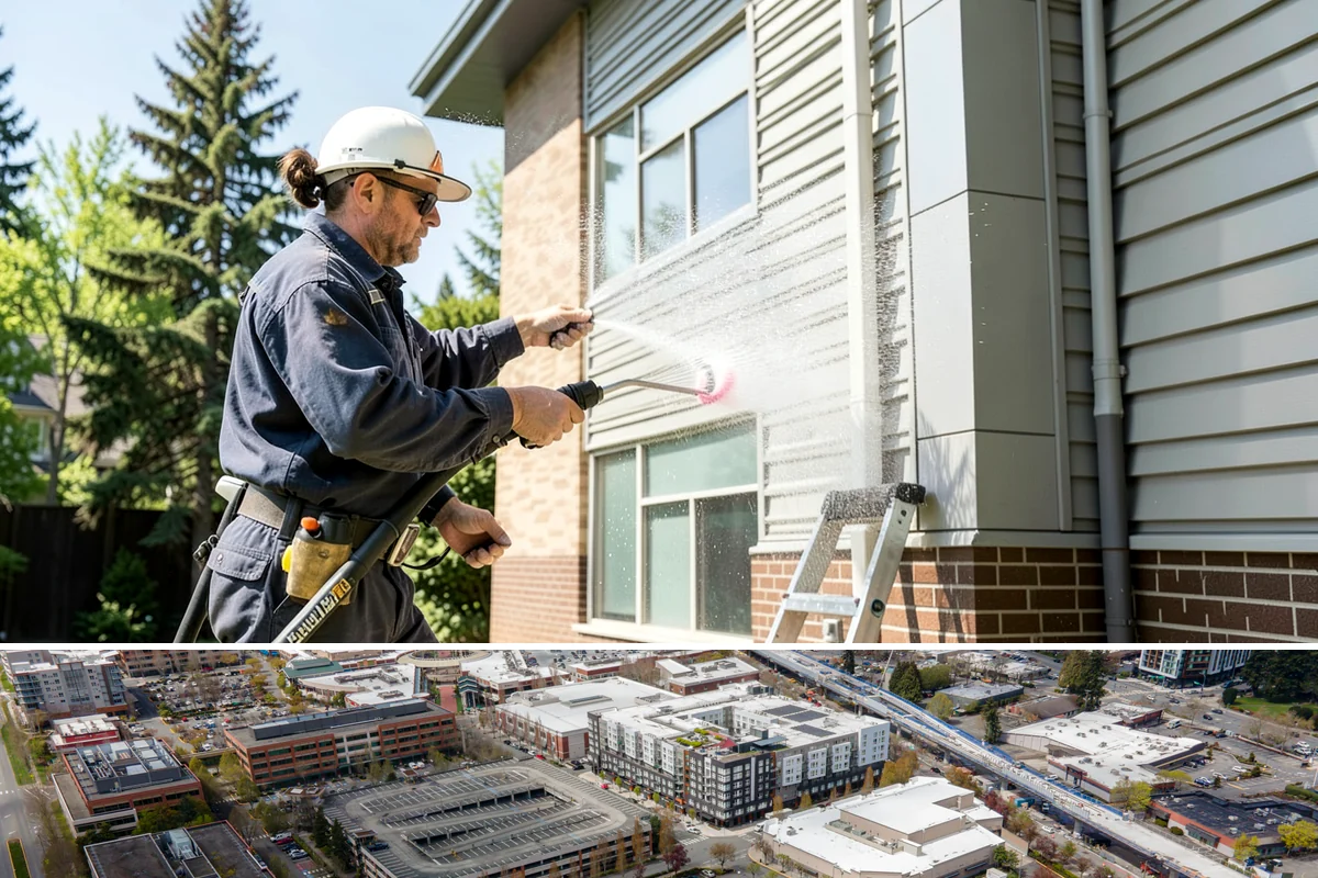 Hotel Exterior Cleaning in Redmond, King County, WA - Late spring through summer is prime for hotel facades and pool decks, timed ahead of the busy travel and event season.