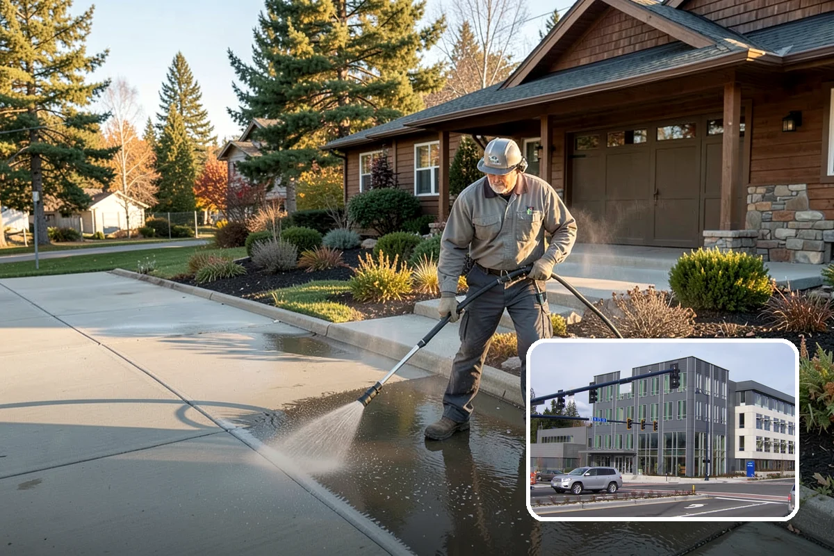 Hotel Exterior Cleaning in Shoreline, King County, WA - Delivers a polished first impression at the entrance and porte-cochere