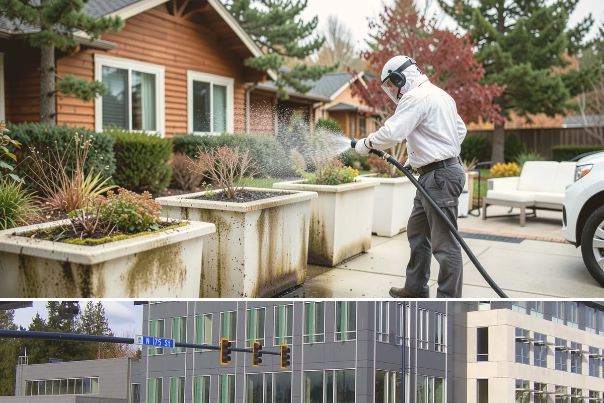 Hotel Exterior Cleaning in Shoreline, King County, WA - Late spring through summer is prime for hotel facades and pool decks, timed ahead of the busy travel and event season.