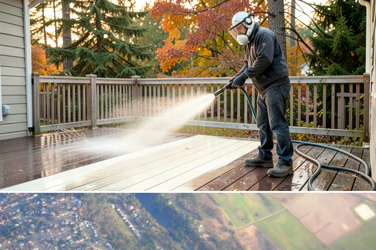 House Algae Removal in Algona, King County, WA - Late spring through early fall gives the dry conditions the treatment needs to work before rain feeds new algae.