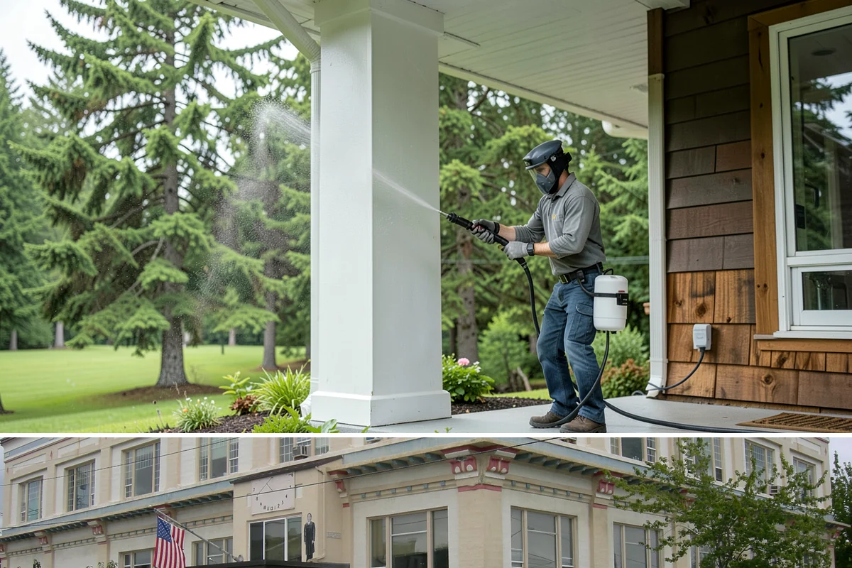 House Algae Removal in Anacortes, Skagit County, WA - Late spring through early fall gives the dry conditions the treatment needs to work before rain feeds new algae.