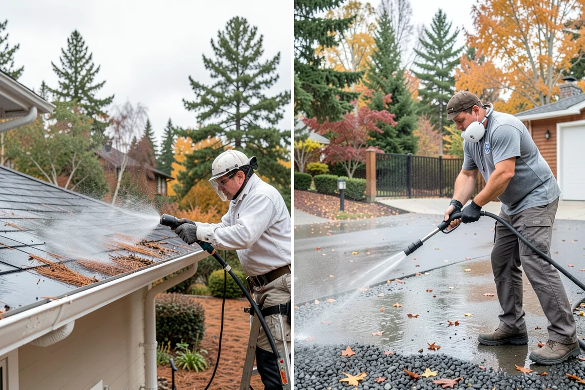 House Algae Removal in Arlington, Snohomish County, WA - Identify the walls with the heaviest green coating