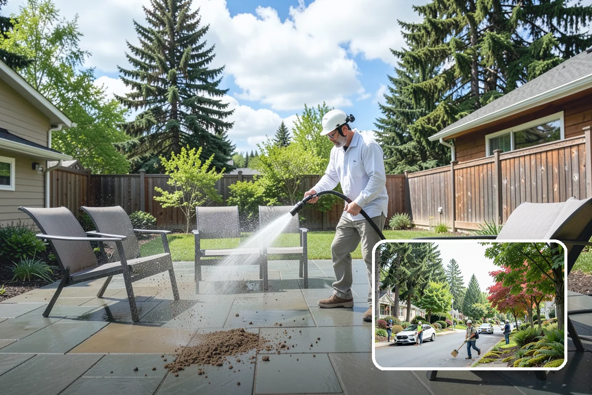 House Algae Removal in Beaux Arts Village, King County, WA - Dissolves the green algae film completely