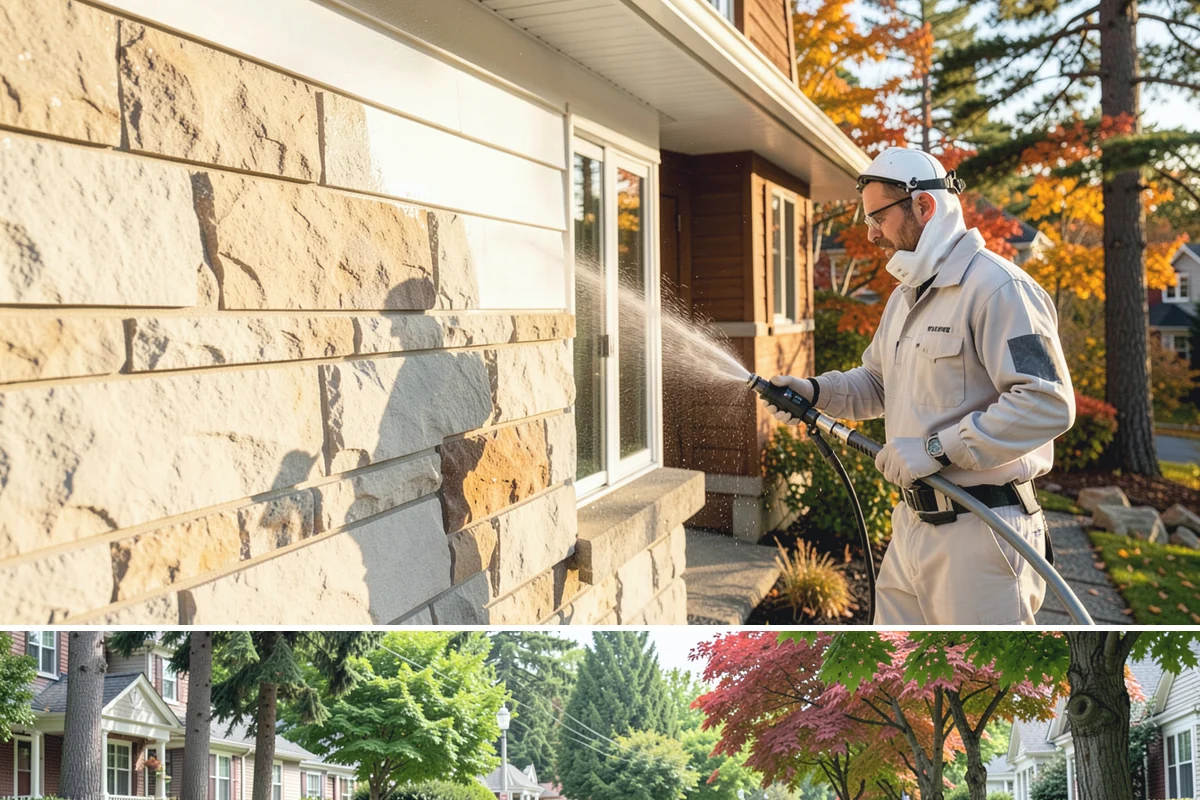 House Algae Removal in Beaux Arts Village, King County, WA - Late spring through early fall gives the dry conditions the treatment needs to work before rain feeds new algae.