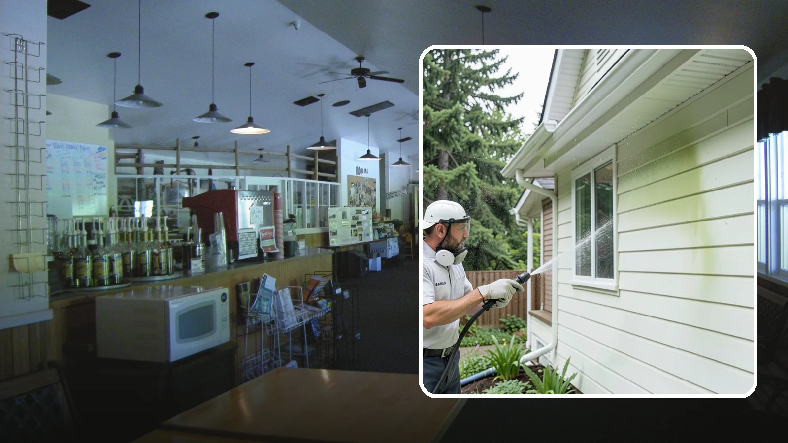 House Algae Removal in Black Diamond, King County, WA - House algae removal strips the green film that coats siding on the shaded, rain-fed walls so common across the Northwest.