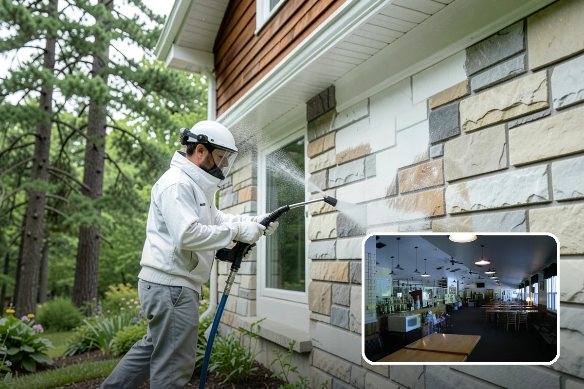 House Algae Removal in Black Diamond, King County, WA - Dissolves the green algae film completely