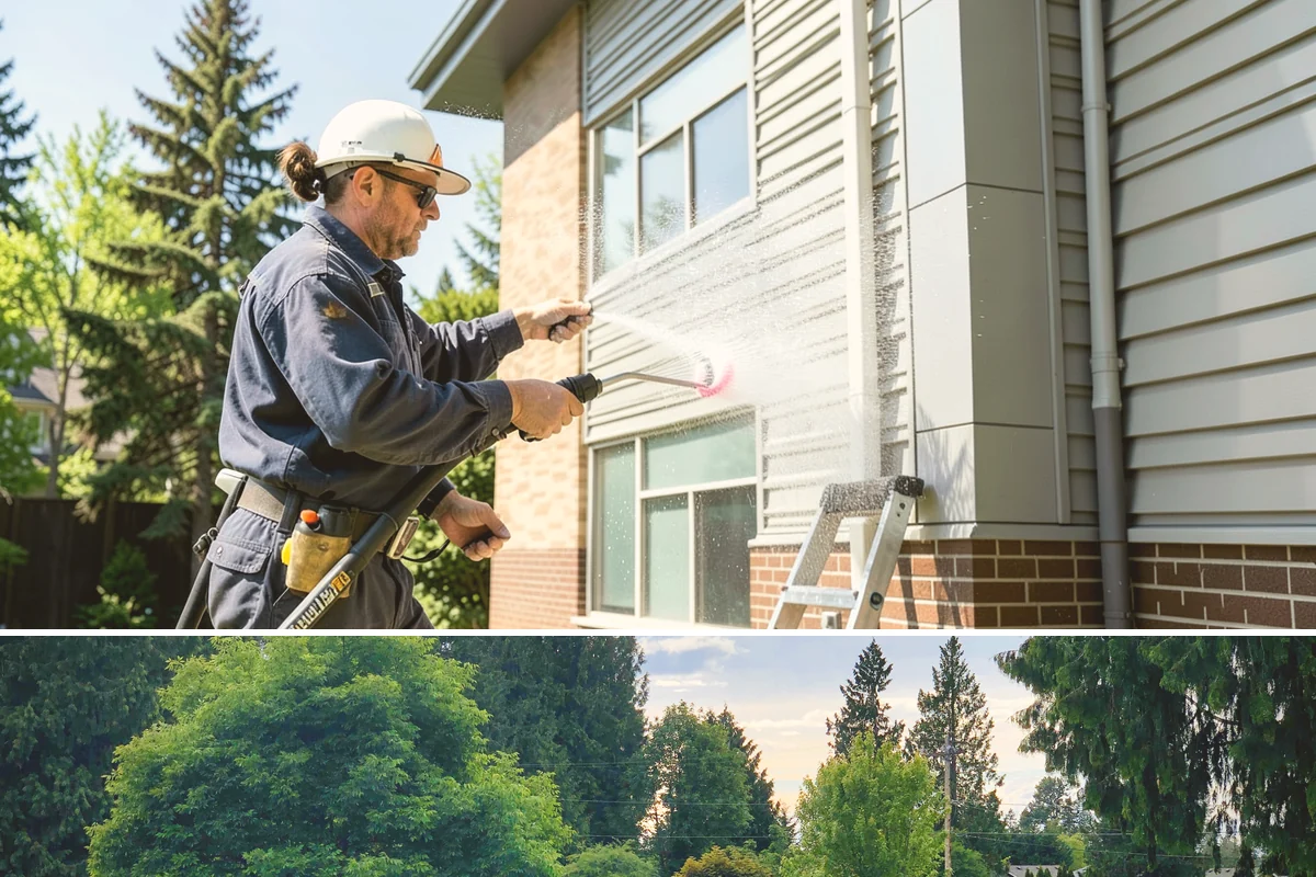 House Algae Removal in Bonney Lake, Pierce County, WA - Late spring through early fall gives the dry conditions the treatment needs to work before rain feeds new algae.