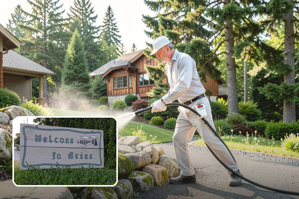 House Algae Removal in Brier, Snohomish County, WA - Dissolves the green algae film completely