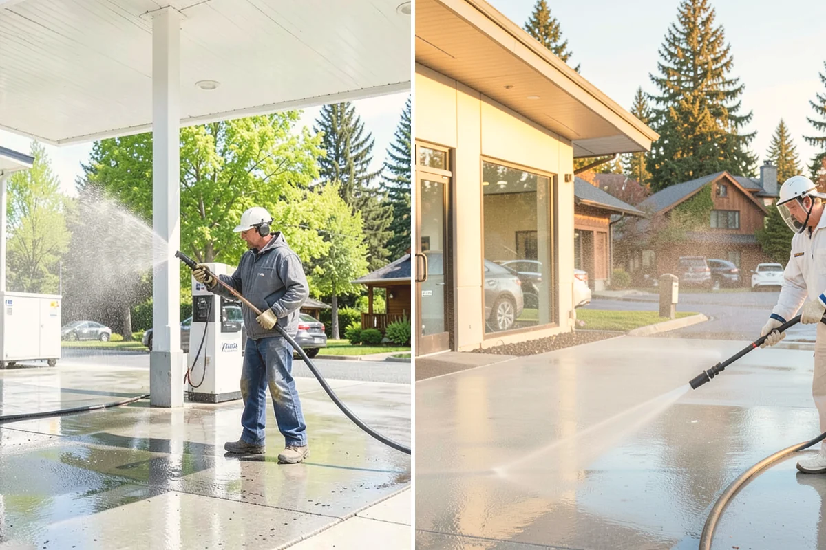 House Algae Removal in Brier, Snohomish County, WA - Identify the walls with the heaviest green coating