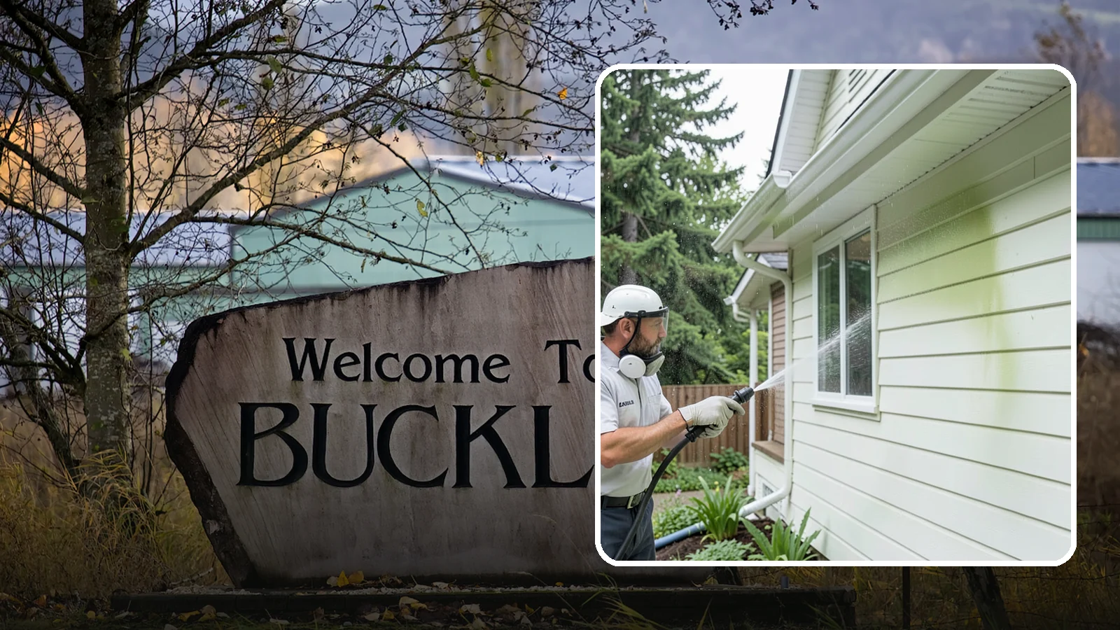 House Algae Removal in Buckley, Pierce County, WA - House algae removal strips the green film that coats siding on the shaded, rain-fed walls so common across the Northwest.