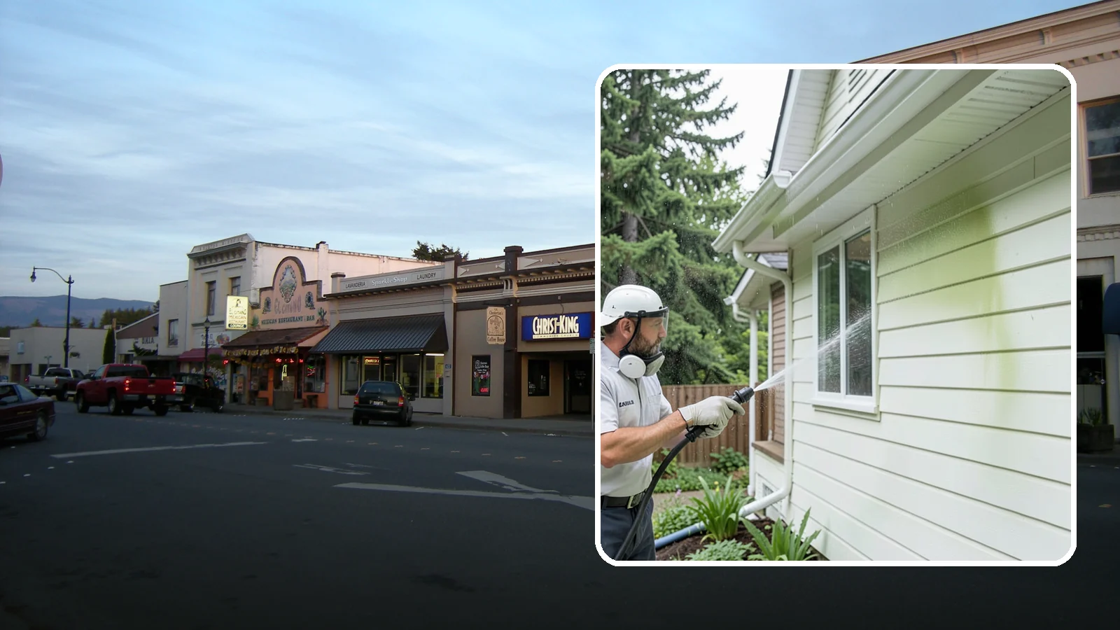 House Algae Removal in Burlington, Skagit County, WA - House algae removal strips the green film that coats siding on the shaded, rain-fed walls so common across the Northwest.
